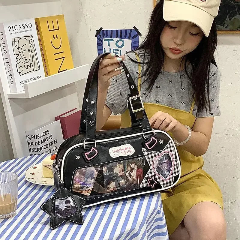 Y2K Harajuku Women Ita Bags Fashion Lolita JK Uniform Crossbody Shoulder Bags Subculture Individuality DIY Bolso Mujer