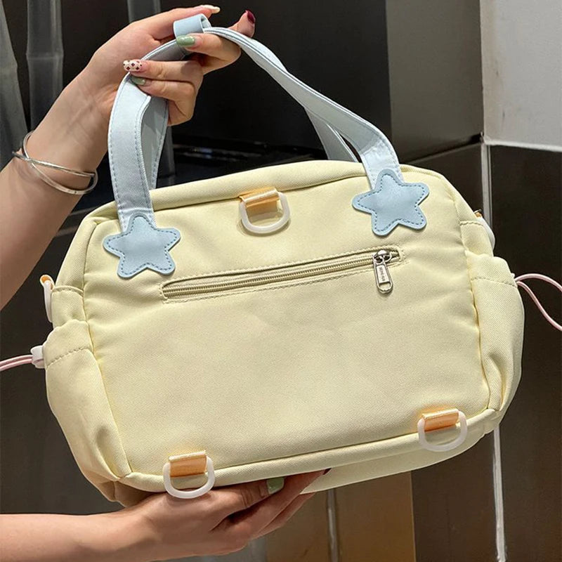 Kawaii Women Ita Bags New Fashion Casual Nylon Patchwork Crossbody Shoulder Bags Daily Students DIY Badge Backpacks - EUFASHIONBAGS