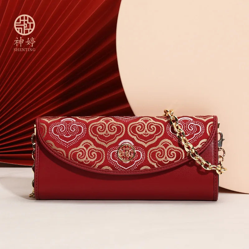 luxury brand high quality crossbody bag high-end leather temperament fashion cluth bag embroidered texture mini bag