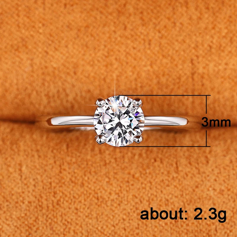 Classic and Simple Single Cubic Zirconia Rings for Women Wedding Engagement Eternity Love Accessories Timeless Jewelry