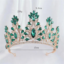 Cargar imagen en el visor de la galería, Baroque Crystal Tiara Crowns For Bridal Girls Women Pageant Prom Diadem Hair Ornaments Headpiece Bride Head Jewelry Accessories