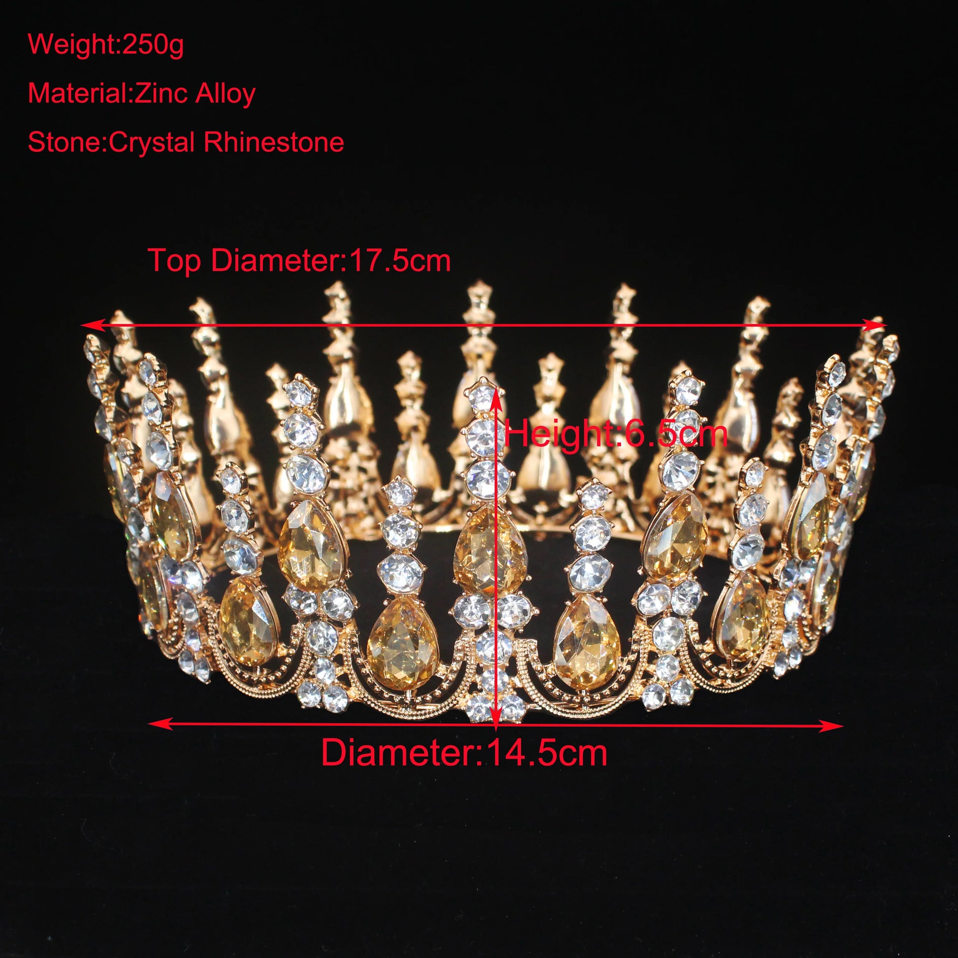 Baroque Crystal Bridal Tiara Crown Wedding Royal Queen Diadem Pageant Prom Hair Jewelry Accessories For Women Hair Ornaments - EUFASHIONBAGS