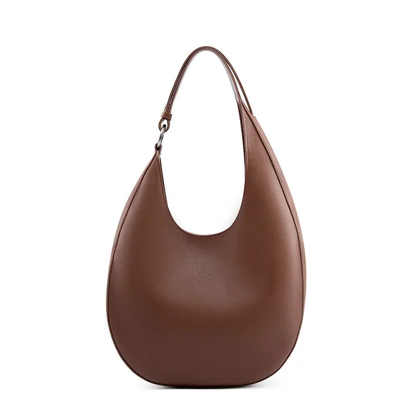 Genuine Leather Women Tote Bags Fashion Luxury Designer Women's Shoulder Bag Quality Cowhide Large Half Moon Handbags