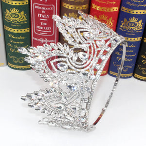 Luxury Big Miss Universe Round Crowns Forest Crystal Rhinestone Wedding Tiaras Bridal Hair Accessories Diadem Wedding Headpiece