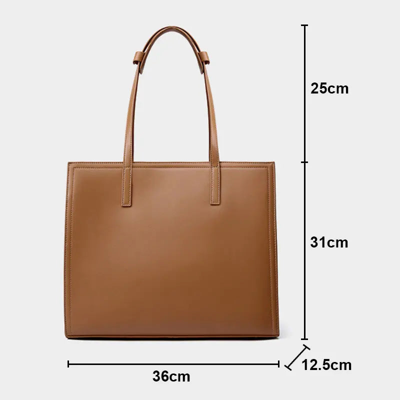 Cowhide Women's Tote Bag Luxury Designer Large Shoulder Bags Genuine Leather Business Duty Simple Handbags