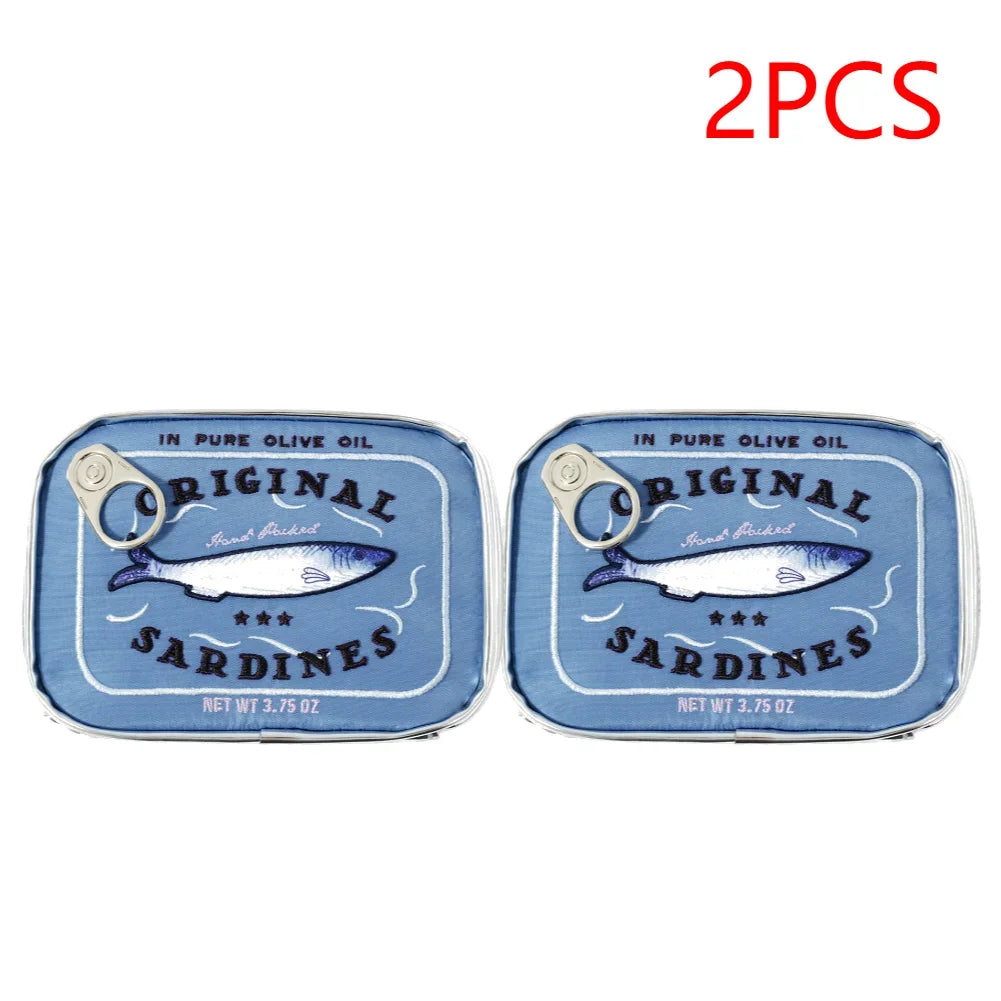 Canned Sardines Bath Women Travel Cosmetic Bag Cute Toiletry Bag Portable Zipper Soft Creative Makeup Bags Storage Case Weekend - EUFASHIONBAGS