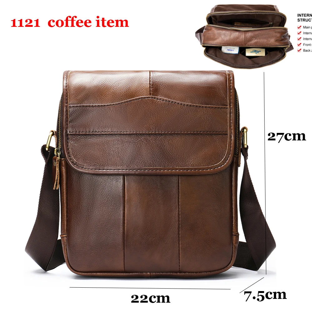 Designer Men's Shoulder Bag Husband Gift Messenger Bag Men Genuine Leather Cover Crossbody Bags for Men Leather Flap - EUFASHIONBAGS