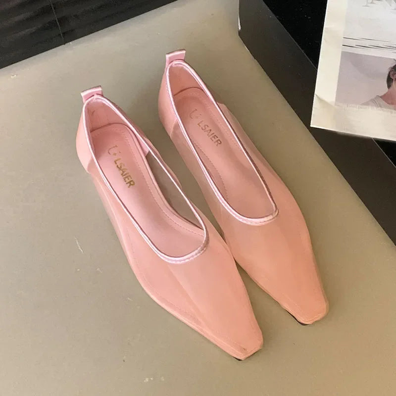 Mesh Flats Shoes Women Breathable Fashion 2025 Footwear Female Soft Sole Designer Women Shoes Leisure Comfort Brand Ballet Shoes