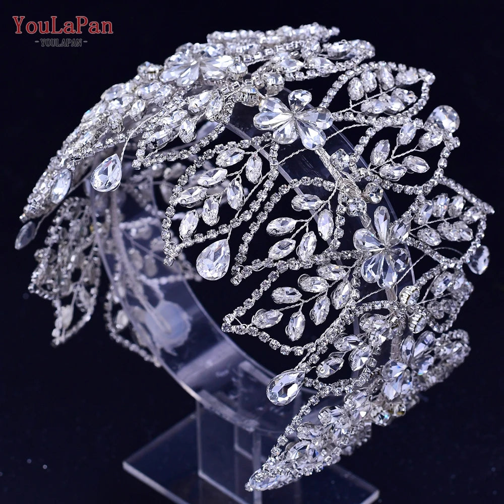 Wedding Tiara Crystal Bridal Headband Women Hair Crown Bridal Hair Accessories Bride Headpieces for Party Banquet - EUFASHIONBAGS