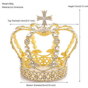 Royal Crystal Queen King Tiaras and Crowns Men/Women Pageant Prom Diadem Hair Ornaments Wedding Bridal Hair Jewelry Accessories