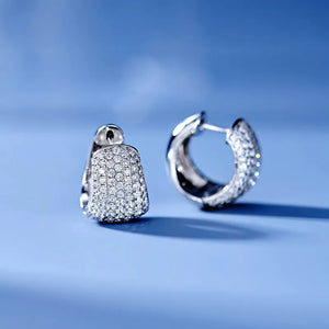 Dainty Small Hoop Earrings for Women Luxury Pave Half Circle CZ Sparkling Earrings t92