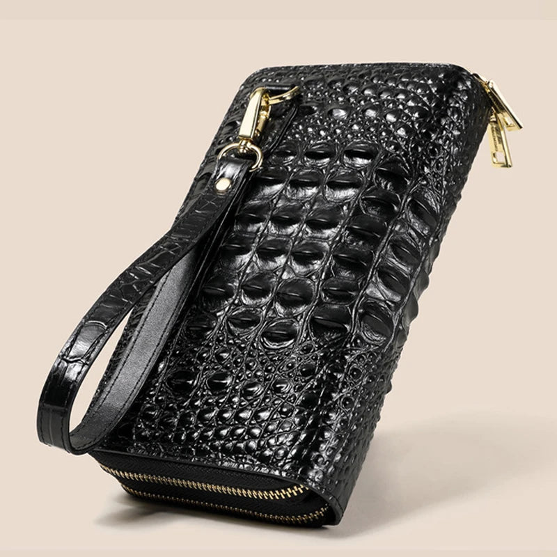 Women's Leather Clutch bag Brand Luxury Designer Women's Bags High Quality Cowhide Crocodile Pattern Bag - EUFASHIONBAGS