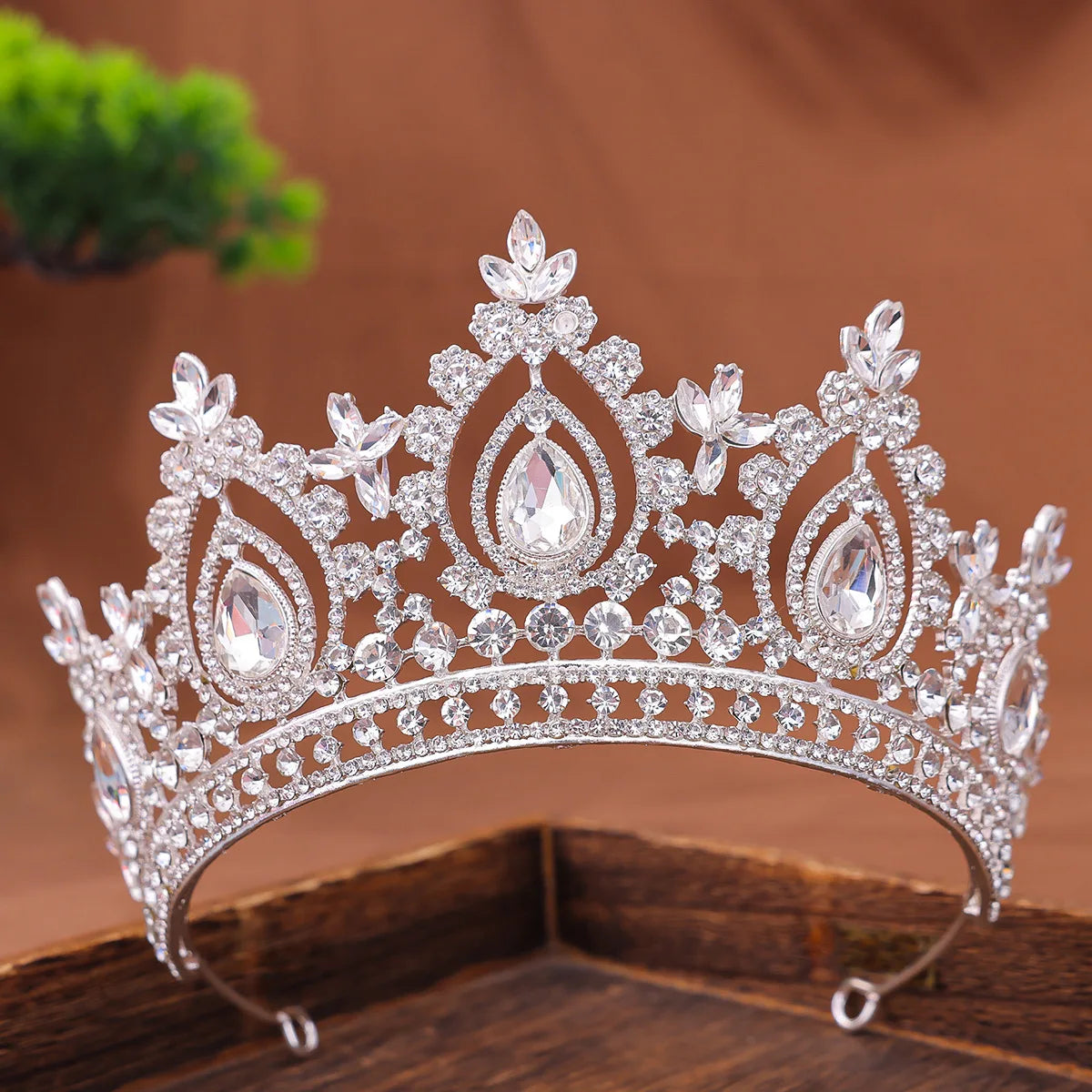 Silver Color Crowns and Tiaras Wedding Hair Accessories For Women Crown For Bridal Crystal Rhinestone Diadema Tiaras Bride Crown