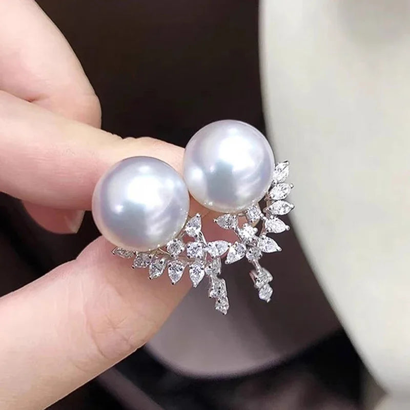 Novel Dazzling CZ Drop Earrings with Imitation Pearl Elegant Gorgeous Wedding Bridal Jewelry Graceful Trendy Accessories - EUFASHIONBAGS