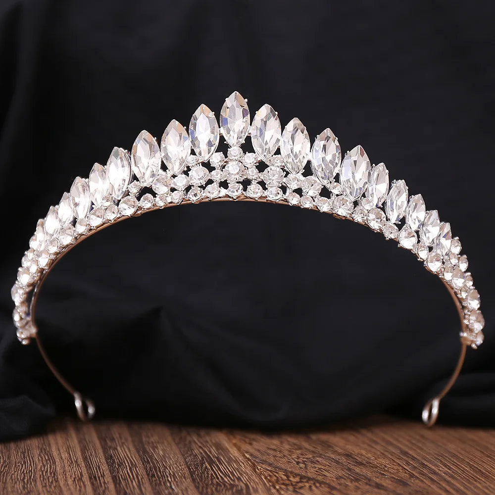 Luxury Rhinestone Bridal Tiaras Crown Baroque AB Color Crystal Diadem For Bride Headbands Wedding Hair Jewelry Dress Accessories - EUFASHIONBAGS