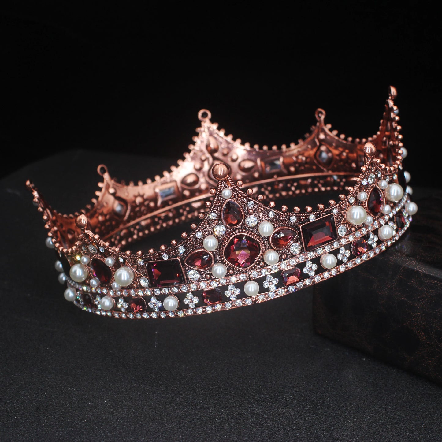 Royal Crowns Queen King Pageant Prom Tiara Diadem Vintage Men Crown Head Jewelry Accessories Hair Ornaments - EUFASHIONBAGS