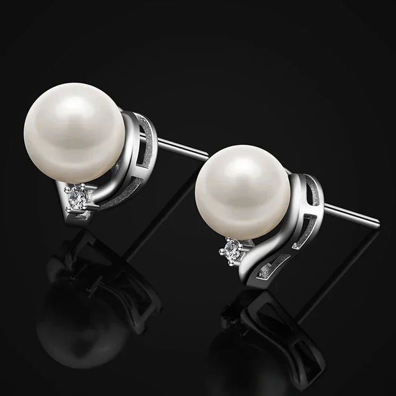 Chic Imitation Pearl Stud Earrings for Women Trendy Elegant Wedding Party Jewelry Simple Stylish Ear Accessory Lady Gift