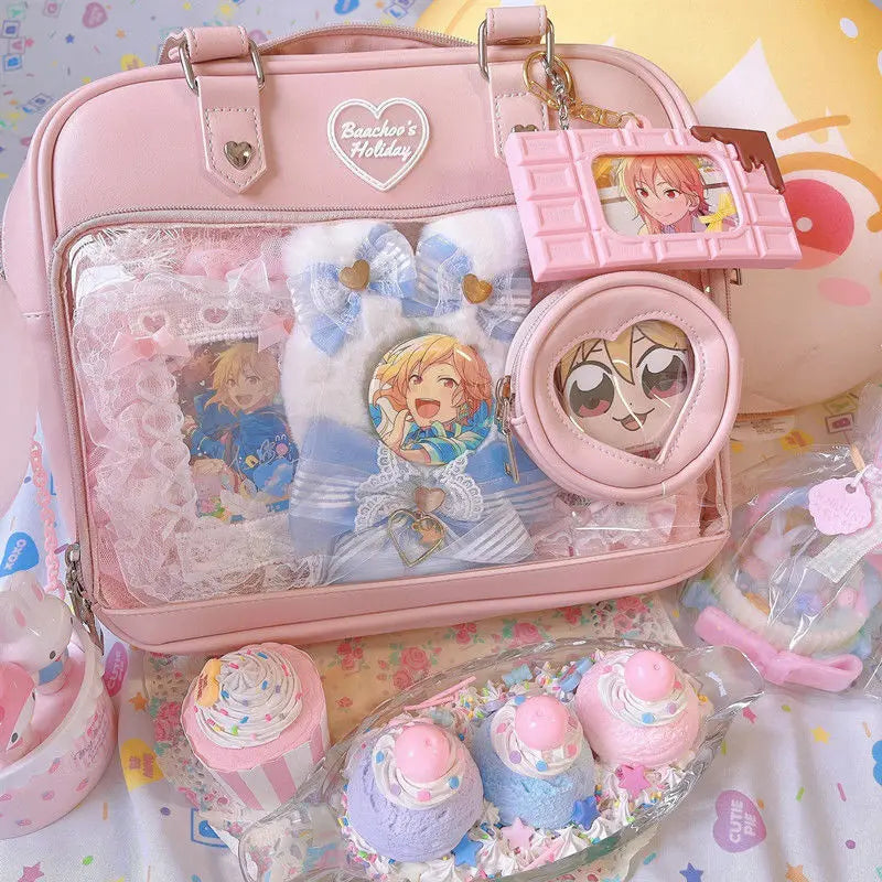 Kawaii Candy Color Ita Bags Female Fashion JK Lolita PU Women Bag Trend Crossbody Shoulder Bolso Mujer with Coin Purse - EUFASHIONBAGS