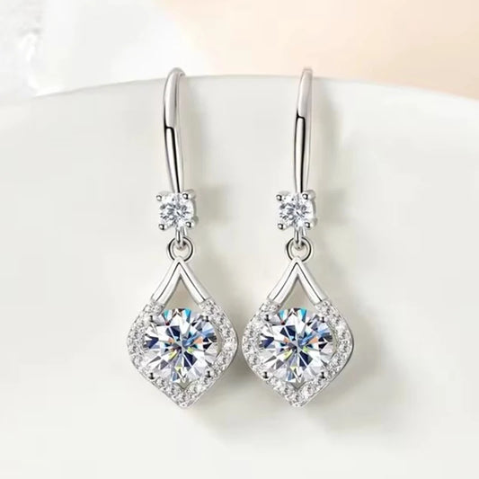 Dop Earrings for Women Brilliant Cubic Zirconia Pendant Neck Accessories Trendy Wedding Promise Charms Jewelry