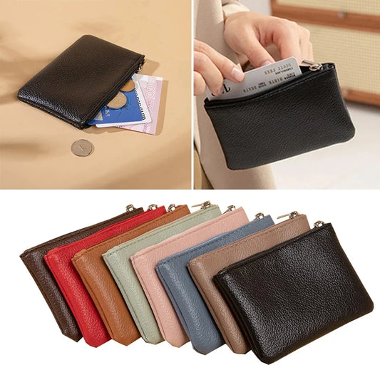 Fashion Mini Wallet for Women Solid Color PU Soft Leather Short Wallets Coin Card Holder Small Change Storage Bag Female Purse