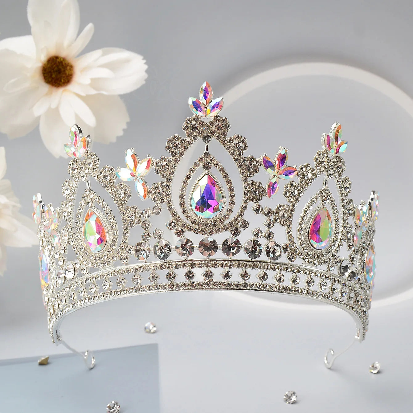 Luxury High Quality Royal Queen Purple Crystal Wedding Crown for Women Rhinestone Banquet Tiara Costume Hair Jewelry Accessories - EUFASHIONBAGS