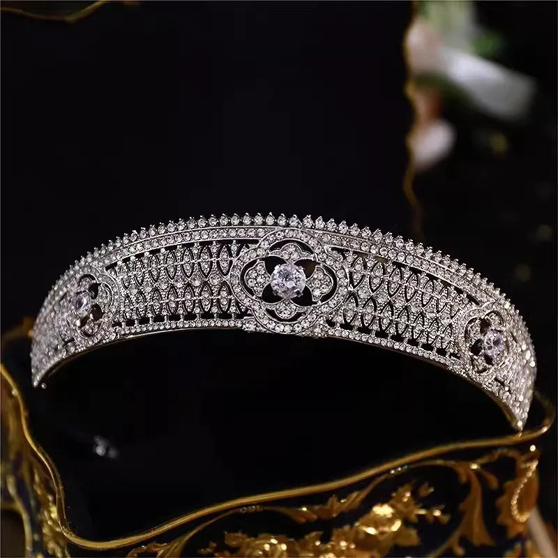 Luxury Cubic Zircon Wedding Tiaras Bridal Headband Queen Princess Rhinestone Pageant Diadem Party Crown Bride Women Head Jewelry - EUFASHIONBAGS