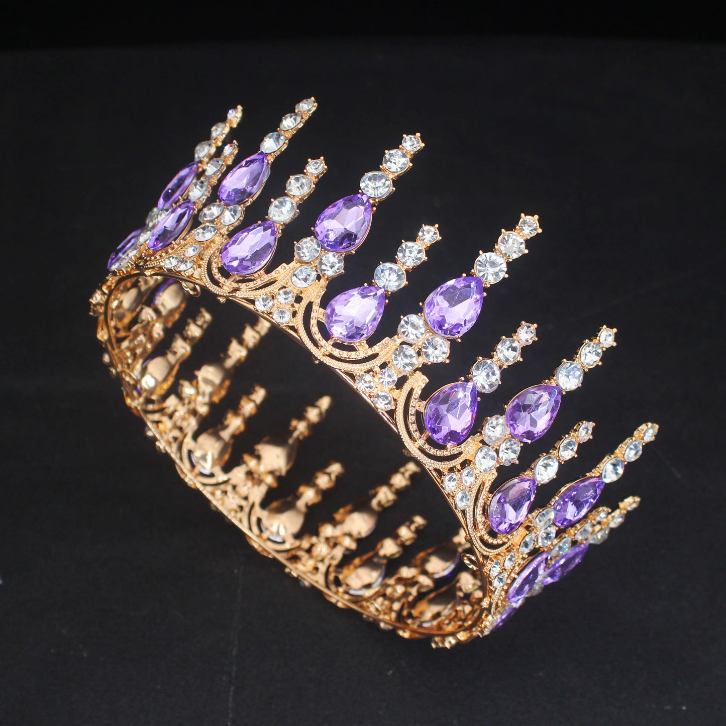 Baroque Crystal Bridal Tiara Crown Wedding Royal Queen Diadem Pageant Prom Hair Jewelry Accessories For Women Hair Ornaments - EUFASHIONBAGS