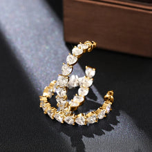 画像をギャラリービューアに読み込む, Heart Cubic Zirconia Hoop Earrings for Women Luxury Promise Circle Rings Fashion Versatile Female Earrings Love Jewelry