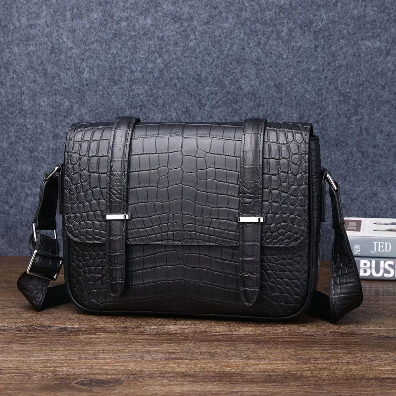 Genuine Leather Alligator Handbag Large Capacity Men's Briefcase Business Computer Bag Fashion Men's Bag - EUFASHIONBAGS