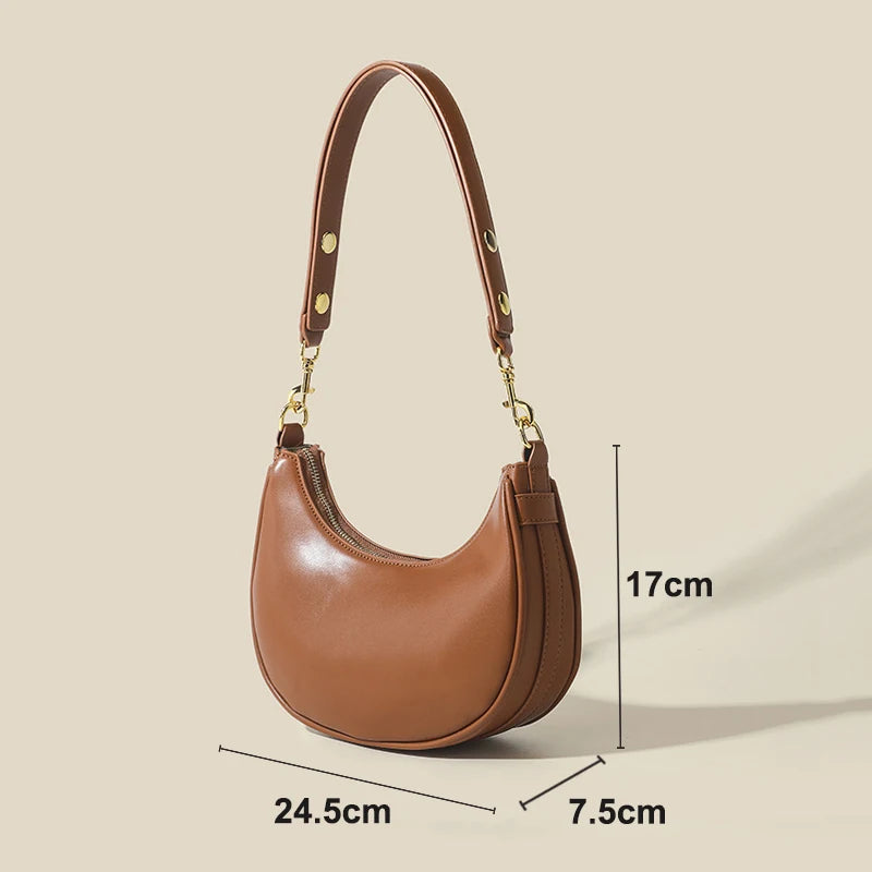 Luxury Bags Women New Fashion Half Moon Shoulder Bag High Quality Trends Women's Crossbody Bag Female Handbags