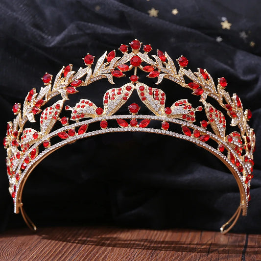 Exquisite Forest Butterfly Floral Leaf Crystal Crowns Rhinestone Princess Pageant Diadem Wedding Hair Accessories Tiaras Jewelry - EUFASHIONBAGS