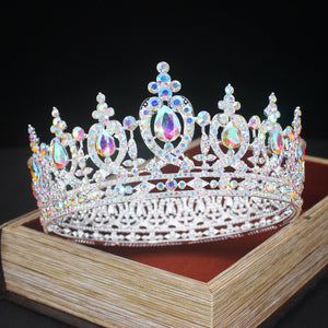 Baroque Rhinestone Tiara Crowns Bridal Crystal Diadem For Women Pageant Prom Headpiece Wedding Bride Hair Jewelry Accessories