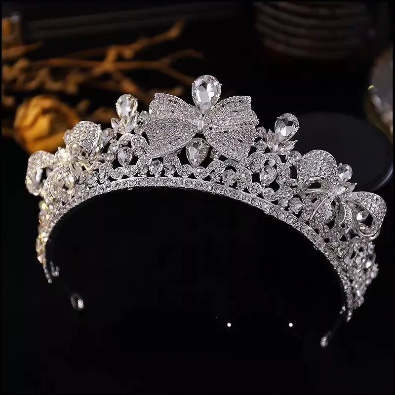 Luxury Diverse Silver Color Crystal Wedding Crown Bridal Headpiece Woman Baroque Rhinestone Tiaras Bride Diadem Hair Accessories - EUFASHIONBAGS