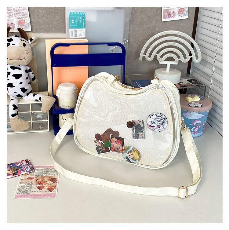 Kawaii Women Ita Bags Aesthetic New Designer Cat Shaped Crossbody Shoulder Bolsa Y2K Harajuku Lolita DIY Badge Bolso Mujer - EUFASHIONBAGS