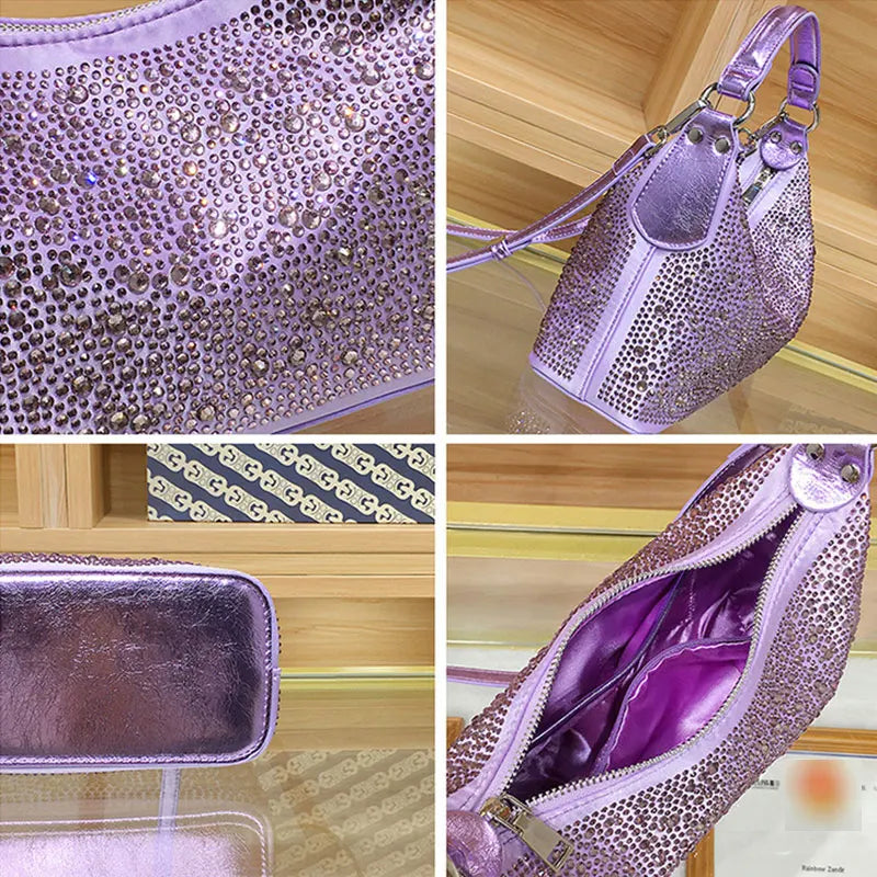 Women Evening Bag 2025 New Shiny Rhinestone Women's Shoulder Bag Fashion Luxury Dinner Party Handbag Female Crossbody Bags