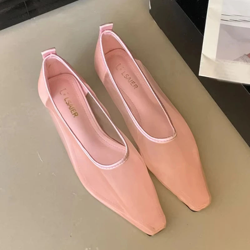 Mesh Flats Shoes Women Breathable Fashion 2025 Footwear Female Soft Sole Designer Women Shoes Leisure Comfort Brand Ballet Shoes