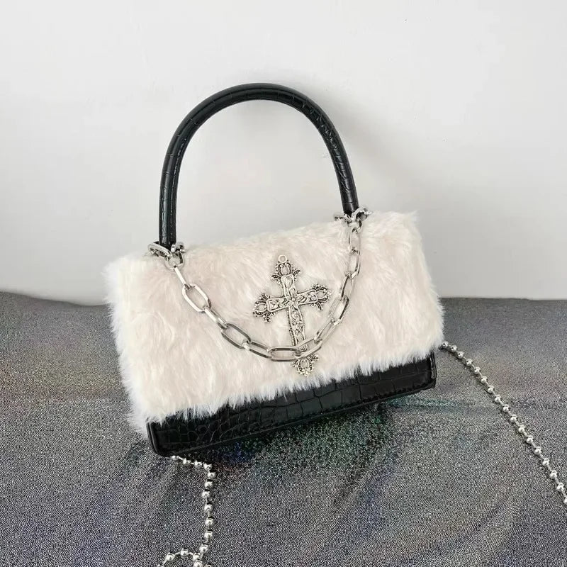 Y2K Mini Women Handbags Fashion New Gothic Cross Sac A Main Femme Individuality Chains Subculture Crossbody Bag Female - EUFASHIONBAGS