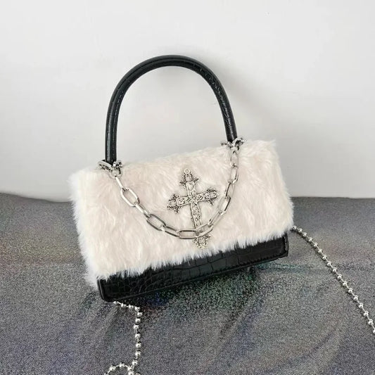 Y2K Mini Women Handbags Fashion New Gothic Cross Sac A Main Femme Individuality Chains Subculture Crossbody Bag Female