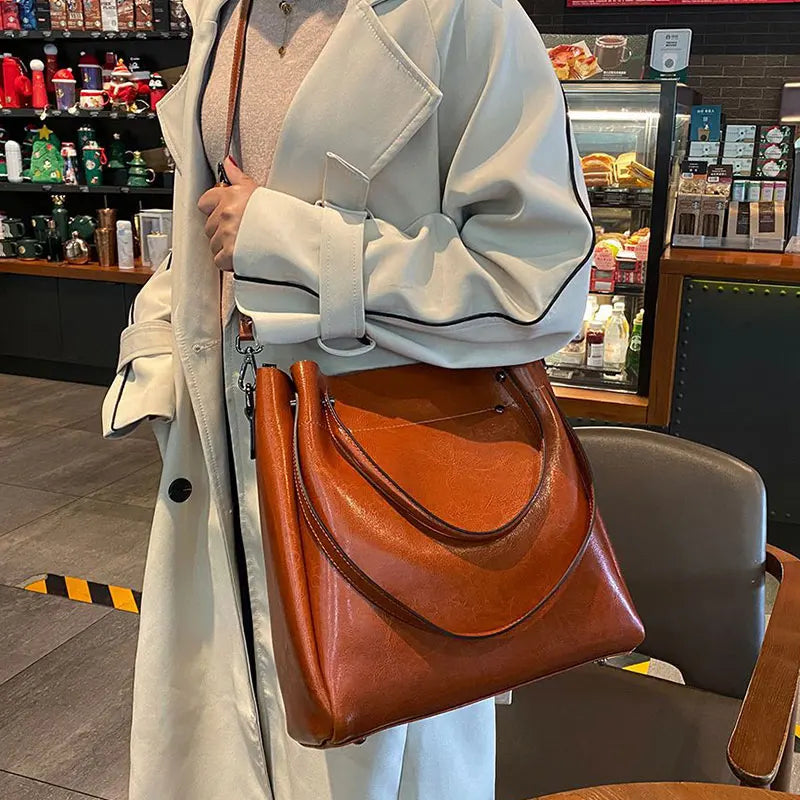 2025 New Women's Tote Bag Large Genuine Leather Women Shoulder Bag Cowhide Crossbody Bags Fashion Girls Handbags