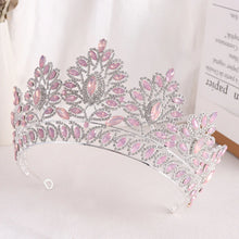 画像をギャラリービューアに読み込む, Baroque Pink Opal Wedding Big Crown Princess Headdress Crystal Bridal Tiaras Rhinestone Diadem Wedding Hair Jewelry Accessories