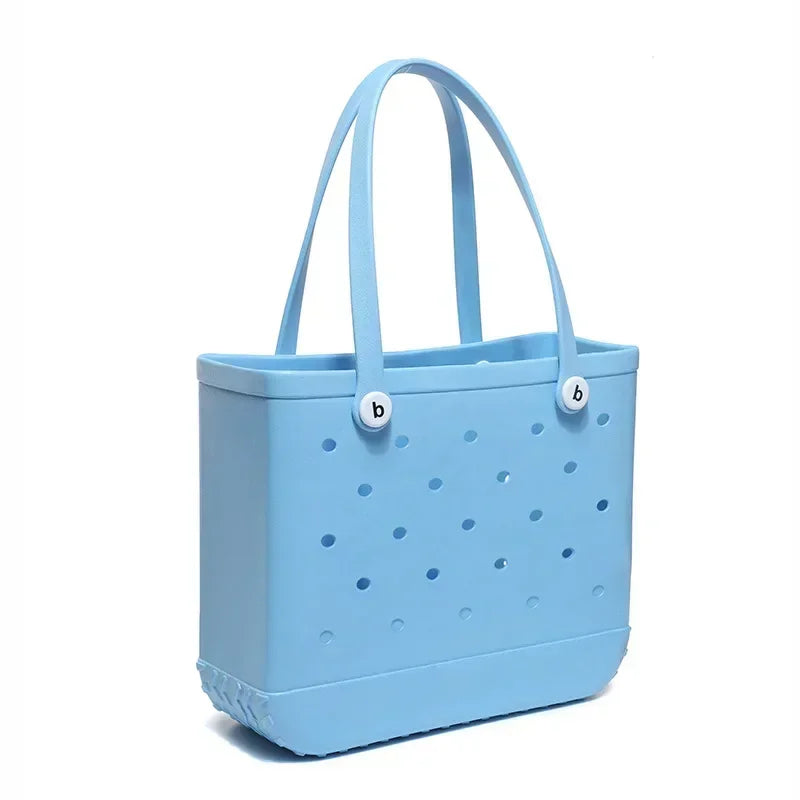 Croc Beach Tote Bag Rubber EVA Waterproof Basket Extra Large Women Shopping Shoulder Handbag Beach Jelly Sac Tote Bag Purse