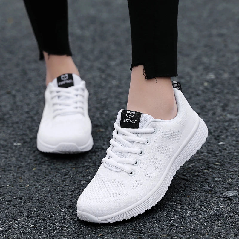 New Shoes for Women Casual Fashion Running Shoes Lace Up Mesh Walking Gym Shoes Breathable Lightweight Sneakers Athletic - EUFASHIONBAGS