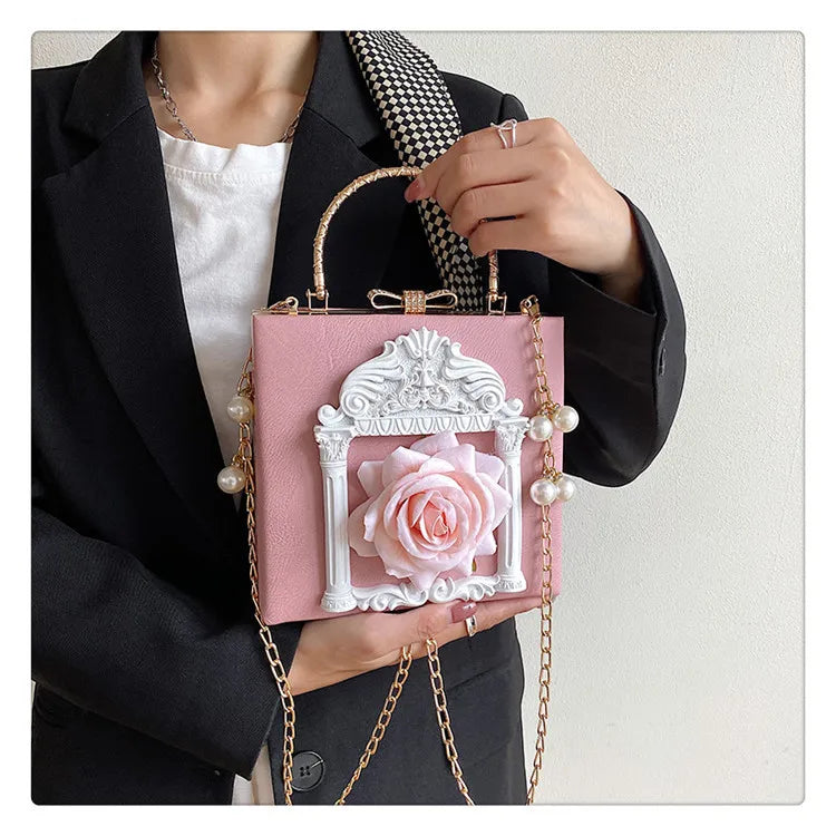 Gothic Dark Y2k Messenger Bag Women New Harajuku Pearl Chain Casual Crossbody Bags Female Vintage Luxury Designer Bag - EUFASHIONBAGS