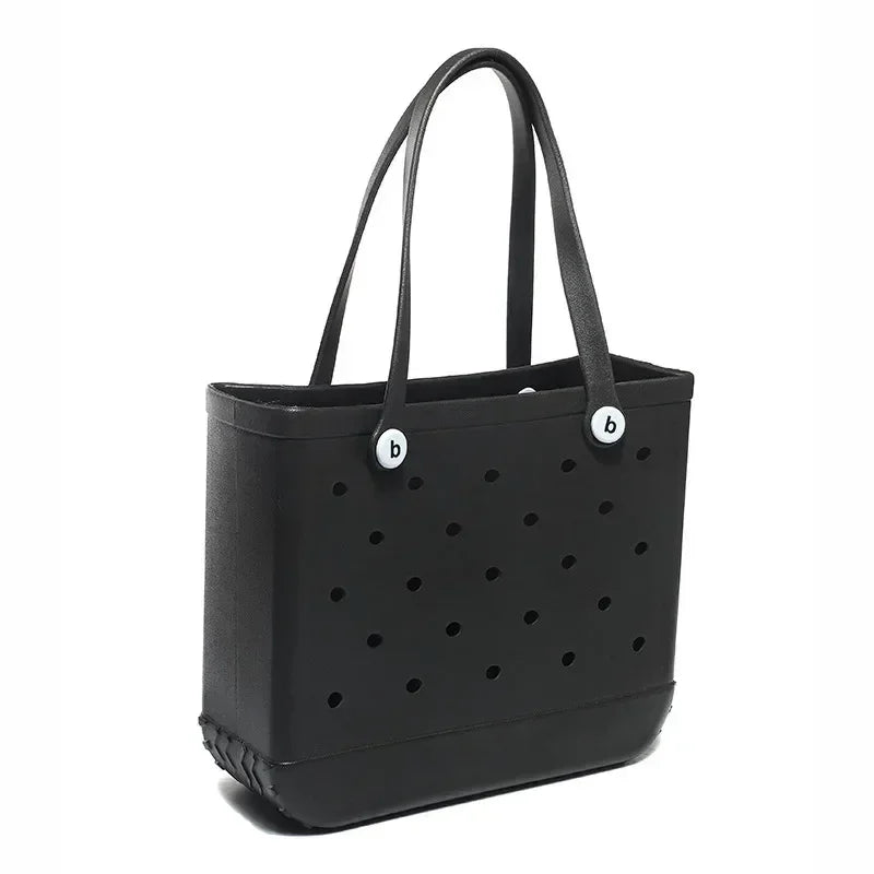 Croc Beach Tote Bag Rubber EVA Waterproof Basket Extra Large Women Shopping Shoulder Handbag Beach Jelly Sac Tote Bag Purse