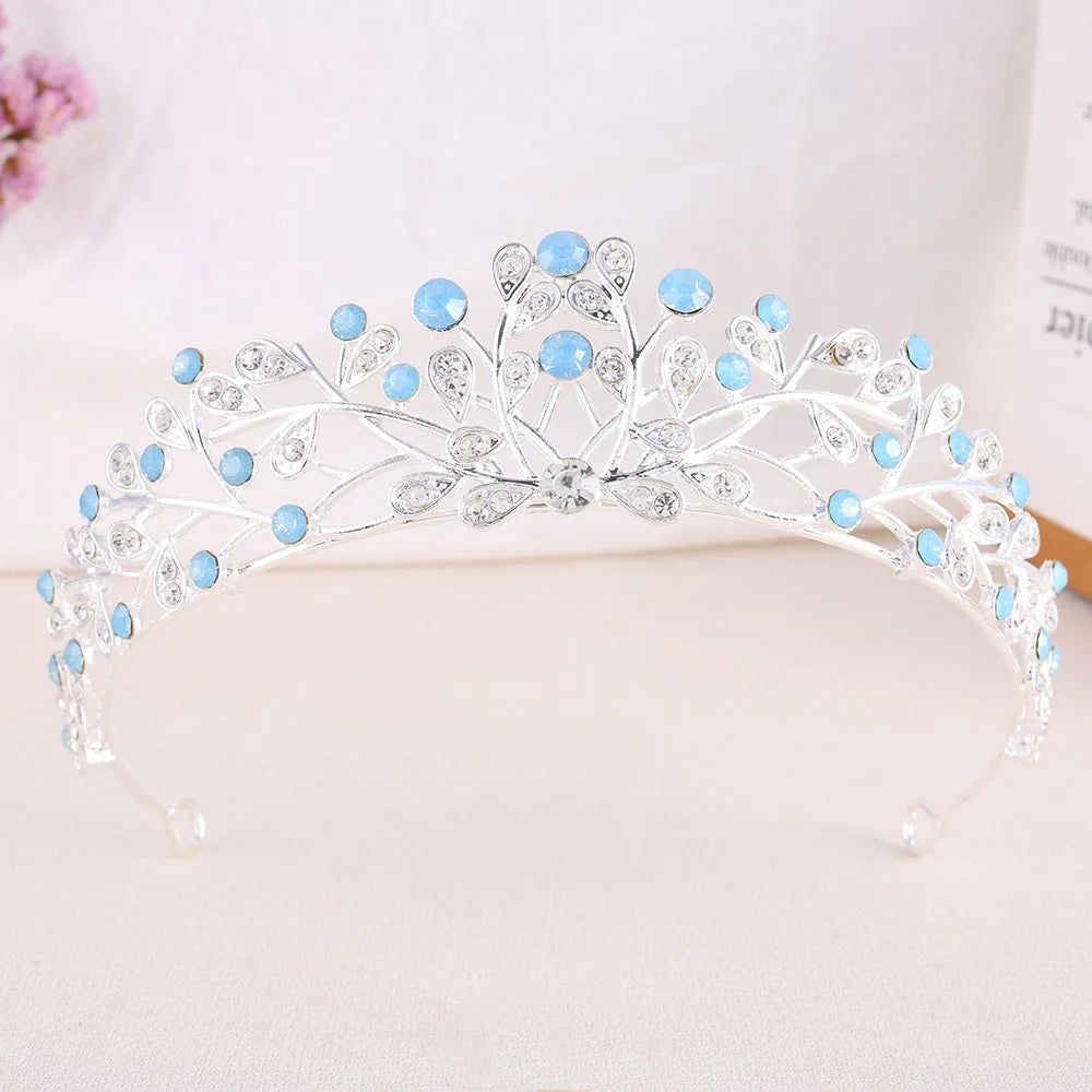 Classic Baroque AB Color Crystal Crown for Women Elegant Delicate Alloy Tiara Hair Band Banquet Party Princess Headdress Jewelry - EUFASHIONBAGS