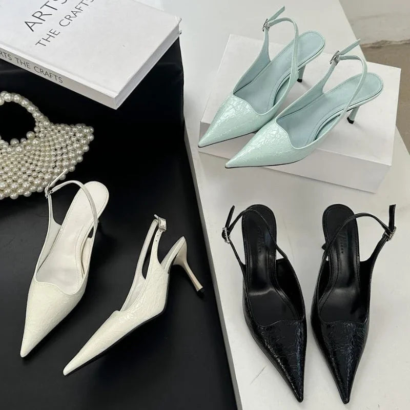 New Fashion Pointed Toe Thin High Heels Women Sexy Slingbacks Office Shoes Women Sandals Women Footwear Zapatos De Mujer