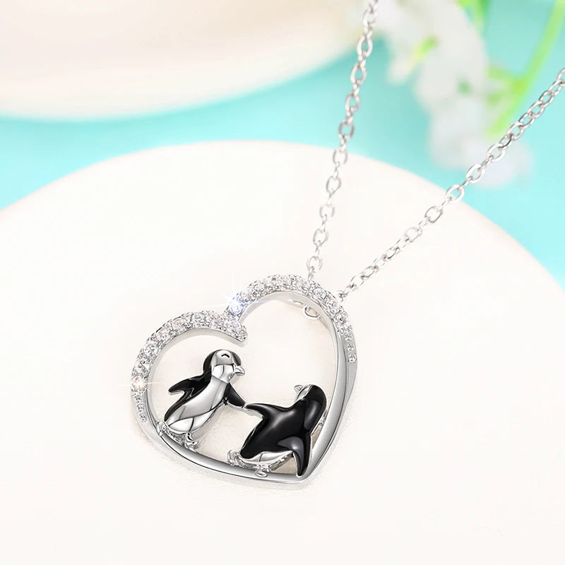 Cute Penguin Pendant Necklace for Women Delicate Birthday Day Gift Love Necklace Wedding Party Statement Jewelry