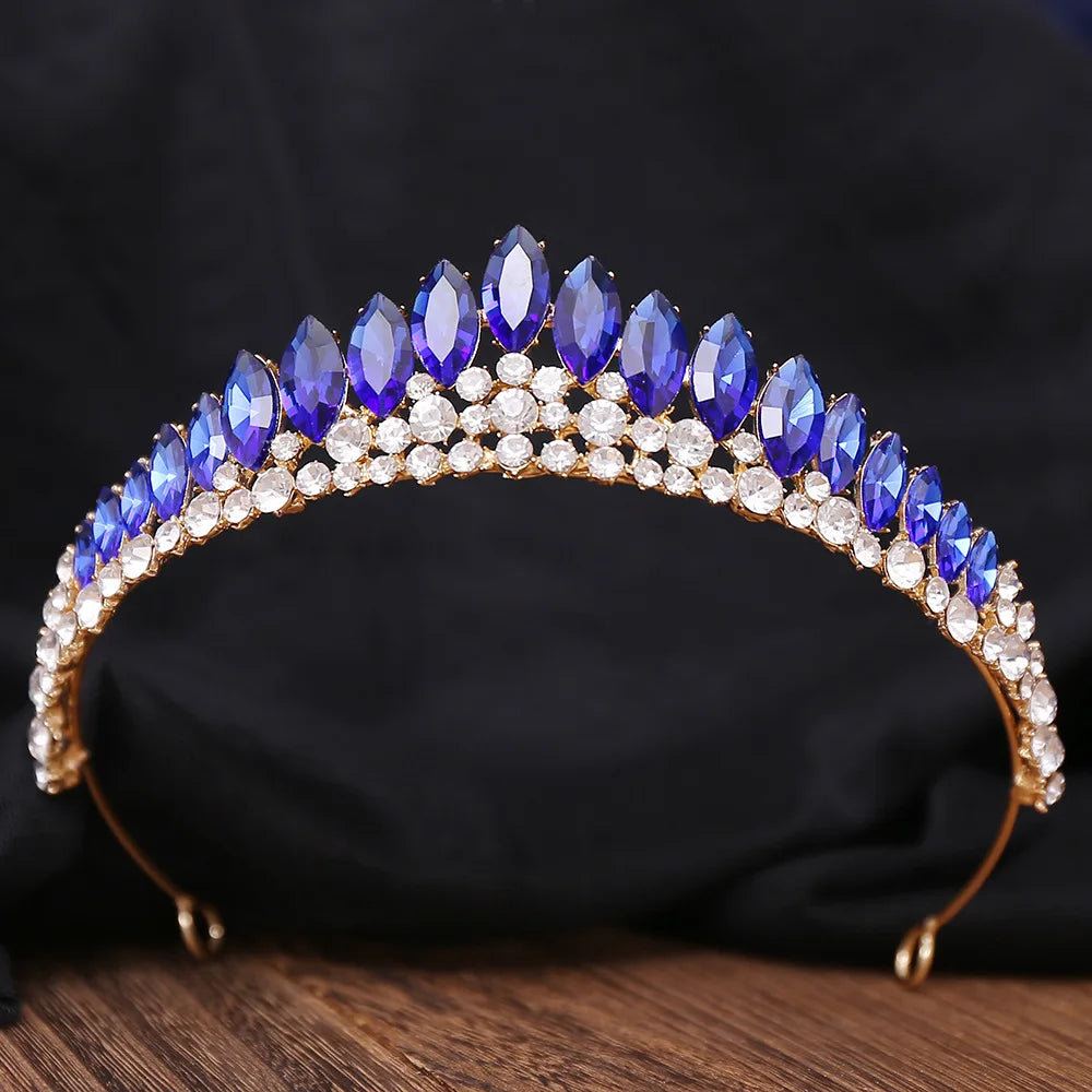 Luxury Rhinestone Bridal Tiaras Crown Baroque AB Color Crystal Diadem For Bride Headbands Wedding Hair Jewelry Dress Accessories - EUFASHIONBAGS