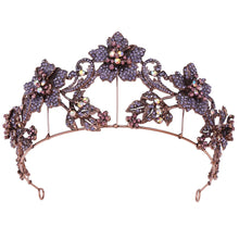 Charger l&#39;image dans la galerie, Baroque Antique Crystal Flower Bridal Tiara Crown Bride Headdress Royal Queen Rhinestone Pageant Diadem Wedding Hair Accessories