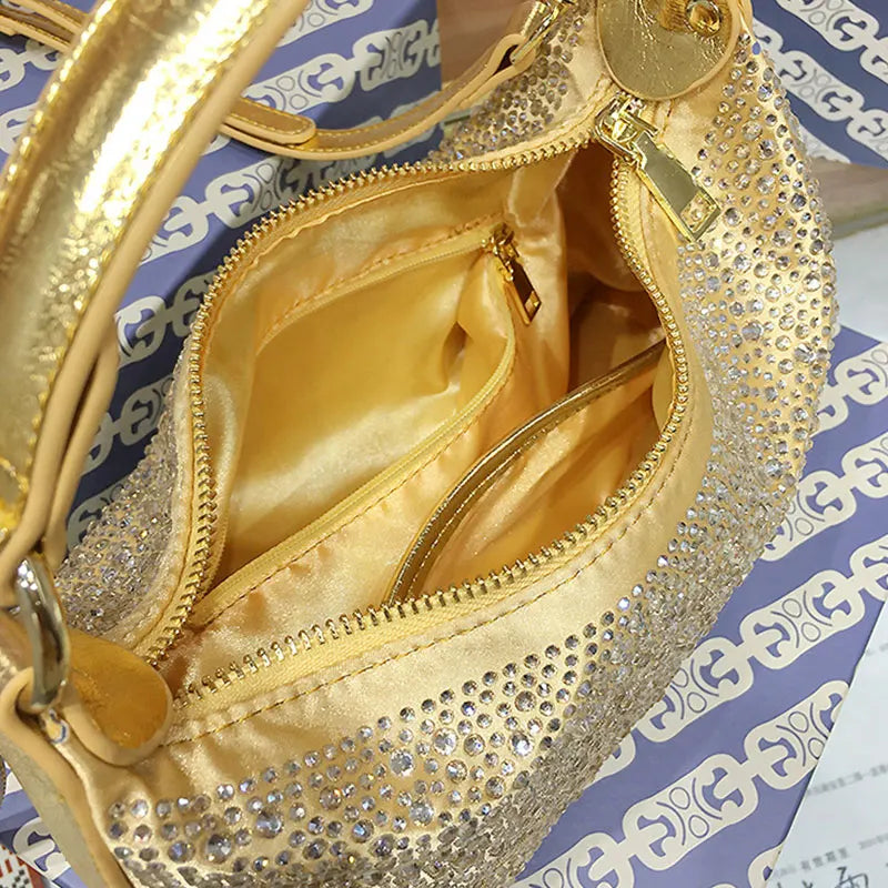 Women Evening Bag 2025 New Shiny Rhinestone Women's Shoulder Bag Fashion Luxury Dinner Party Handbag Female Crossbody Bags